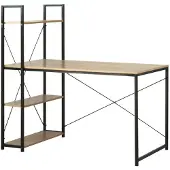 CALICOSY - Schreibtisch L120cm mit 4 Regalen im Industrial-Stil