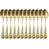Gräwe Espressolöffel Rosendekor, 12-teilig, Gold