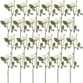 Creativ Green künstliche Pflanze Rose, 45cm, beige, 24er Set
