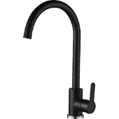 Kuchinox Mono Stand-Spültischarmatur, Schwarz, U-förmiger Auslauf