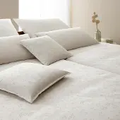 Elegante Mako-Satin-Bettwäsche-Garnitur Delight Farbe Natur Größe 135x200+80x80