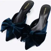WITTCHEN Damenpumps mit Schleife, Marineblau, Marineblaues Textilmaterial