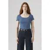 Levi's Levis T-Shirt "Levis Essential T-Shirt mit quadratischem Ausschnitt" Feinrippqualität