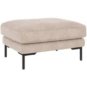 Rowico Hocker Corwin mit Bezug Greg aus hochwertigem Stoff, klassisch gepolstert, hellbeige, Gestell schwarz