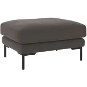 Rowico Hocker Corwin Stoff dunkelgrau, klassischer Stil, gepolstert, schwarzes Metallgestell