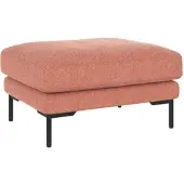 Rowico Hocker Corwin mit Bezug Brenda aus Stoff, klassisch gepolstert, rot, stabiles Metallgestell