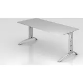 Hjh OFFICE PRO FARO 19 S - 180 x 80 Grau/Silber höhenverstellbar