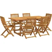 vidaXL 7-tlg. Garten-Essgruppe 180x90x75 cm Massivholz Akazie