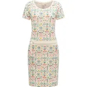 Ragwear Minikleid "Minikleid Baomi Print YOUMODO", Damen, Gr. XL, N-Gr, beige, Obermaterial: 100% Baumwolle CO., Kleider Minikleid
