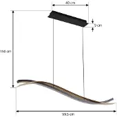LUCANDE LED-Hängeleuchte Alevia, schwarz/gold, CCT