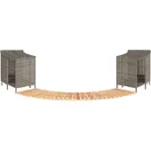 vidaXL Whirlpool-Umrandung Grau Poly Rattan und Massivholz Akazie