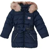 s.Oliver Steppjacke mit Kapuze mit Glitzergürtel und abnehmbarer Kapuze