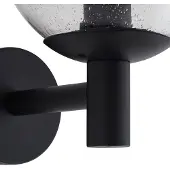 LINDBY Dangan Außenwandleuchte Ø 20 cm klar Glas - , Dangan, dimmbar, Schwarz, für Balkon, Glas, Modern