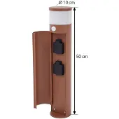 LUCANDE Sockellampe Corban, rost, Sensor, Steckdosen, IP44 Corban , dimmbar, braun / rost, Aluminium, Modern