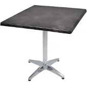 DELUKE Bistrotisch VIDOL 80x80cm Quadratisch Schwarz Holz Cafétisch Bartisch Gartentisch Outdoor-Esstisch