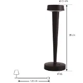 LUCANDE LED-Akku-Kerzenständer Lea, Vase, dunkelbraun, 28 cm