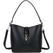 Gallantry Paris Gallantry, Damen Schultertasche genarbt mit Schmuckverschluss Gurt, Schwarz