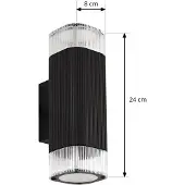 LINDBY Außenwandlampe Halvar, schwarz, 24 cm, 2 x GU10, IP65