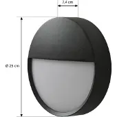 Arcchio Gravo LED-Außenwandlampe, schwarz, Ø 25 cm, IP65 - , Gravo, Schwarz, für Balkon, Metall, Modern