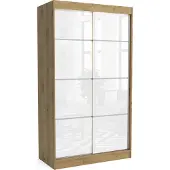 EURO-MEBLE Moderner Schiebetürenschranke BELI 100 cm Hochglanzplatte (ARTISAN)