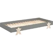 58 aufm Kessel Stapelbett Karlene 204x94x28 Kinderbett MDF Grau