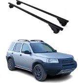 Omtec Dachträger Gepäckträger für Land Rover Freelander 1997-2006 Metall Schwarz 2x