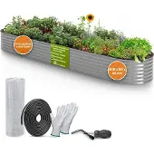 TTL Garden Hochbeet SPIRIT XXL 400x80x45cm Silber – Metall oval verzinkt stabil & wetterfest