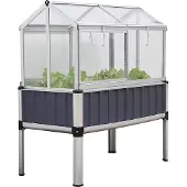 TTL Garden Alu Hochbeet Superior 128x114x60cm – mit Frühbeet Aufsatz & Polycarbonat Dach