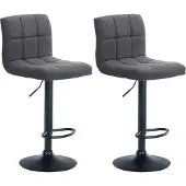 CLP 2er Set Barhocker Calma Stoff schwarz hellgrau