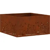 vidaXL Feuerschale Rostig 60 x 60 x 30 cm Wetterfeststahl