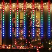 Lapamax LED Fallendes Licht Meteorschauer Weihnachtsbeleuchtung Wasserdicht (192LEDs,30CM,Mehrfarbig)