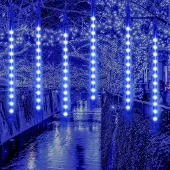 Lapamax LED Fallendes Licht Meteorschauer Weihnachtsbeleuchtung Wasserdicht (192LEDs,30CM,Blau)