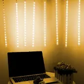 Lapamax LED Fallendes Licht Meteorschauer Weihnachtsbeleuchtung Wasserdicht (192LEDs,30CM,Warmweiß)