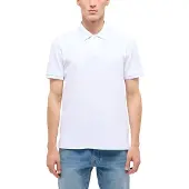 Mustang Kurzarmshirt "Herren Style Palco", Herren, Gr. L, weiß (coffee), Piqué, 100% Baumwolle, V-Ausschnitt, Shirts Kurzarmshirt