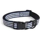 HAY - Dogs Hundehalsband, M/L, blau / weiße Streifen