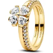 Pandora 164507C01 Damenring Funkelnder Glücksklee Goldfarben