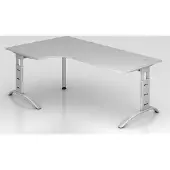 Hjh OFFICE PRO FARO 82 S - 200 x 120 Grau/Silber höhenverstellbar