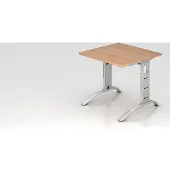Hjh OFFICE PRO FARO 8 S - 80 x 80 Nussbaum/Silber höhenverstellbar