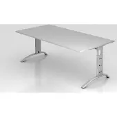 Hjh OFFICE PRO FARO 2E S - 200 x 100 Grau/Silber höhenverstellbar