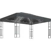 Syfax Pavillon mit LED-Lichterkette 3x4 m Anthrazit Stoff
