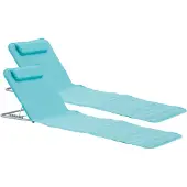 En.casa Strandmatte ’Cellorigo’ 2er Set mit verstellbarer Rückenlehne klappbar Stahlrahmen 160 x 49 cm Türkis