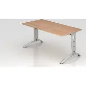 Hjh OFFICE PRO FARO 16 S - 160 x 80 Nussbaum/Silber höhenverstellbar