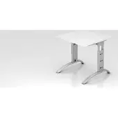 Hjh OFFICE PRO FARO 8 S - 80 x 80 höhenverstellbar Weiß/Silber