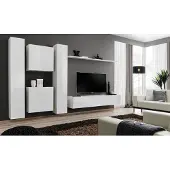 ASM-Moebel Anbauwand Wohnwand Wohnzimmer Schrankwand SWITCH VI mit Push - Click