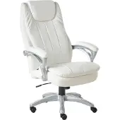 Beliani Chefsessel Cremeweiß Kunstleder Gepolstert Höhenverstellung Drehbar Neigungsfunktion Ergonomische Form Bürostuhl Bürosessel