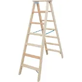 Krause Stehleiter beidseitig Stabilo natur 2x 7 Stufen, H: 165,0 cm