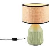 TRIO Leuchten Tischlampe Formentera, grün, für Wohn- / Esszimmer, Keramik, Tischlampe