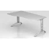 Hjh OFFICE PRO FARO 18 S - 180 x 100 Grau/Silber höhenverstellbar