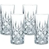 Nachtmann Longdrinkglas "Longdrinkgläser Noblesse 375 ml 4er Set transparent" Erhöhte Bruchfestigkeit, Kristallglas, spülmaschinenfest