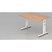Hjh OFFICE PRO MEGA 12 W - 120 x 80 höhenverstellbar Nussbaum/Weiß